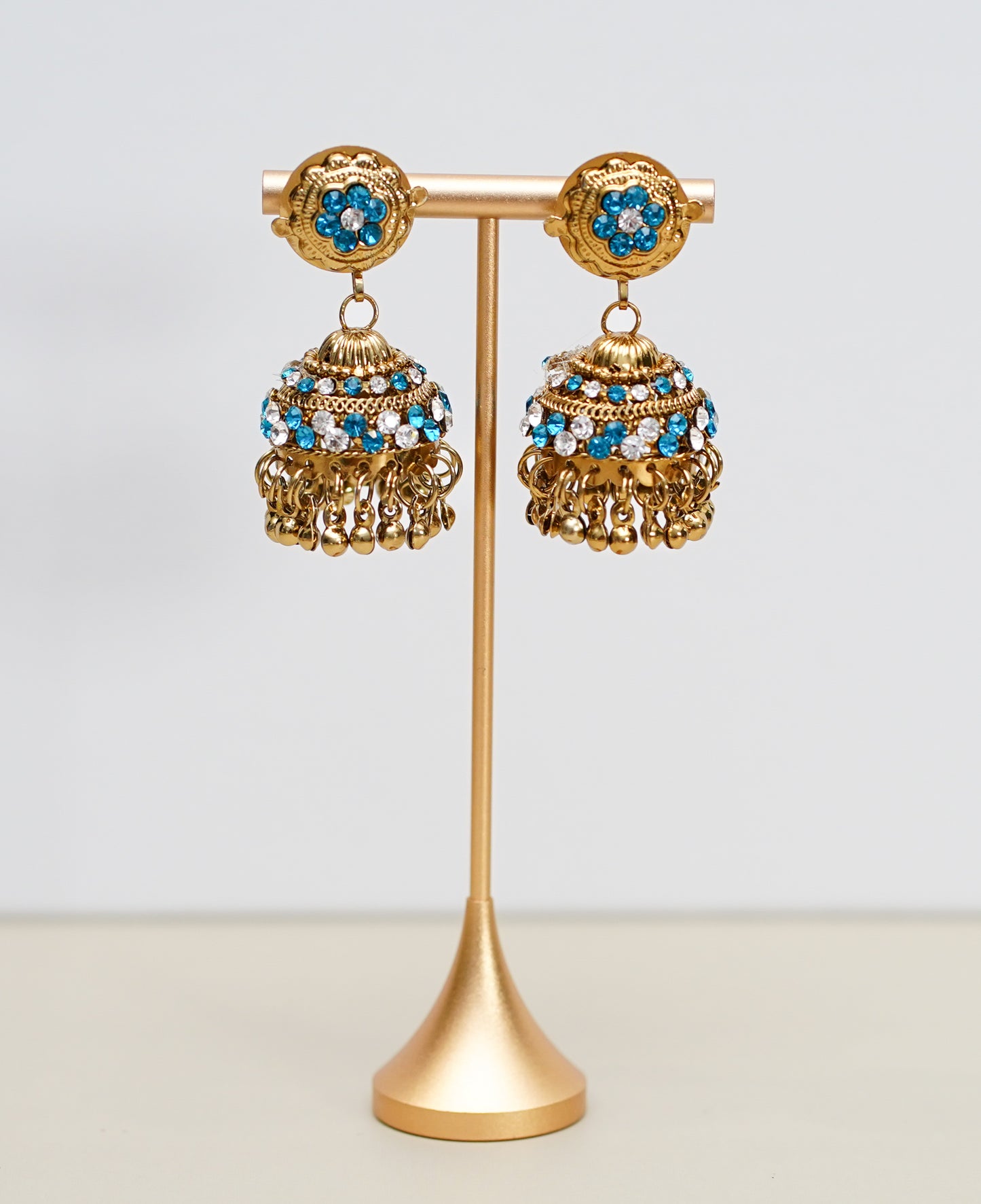 Gold with Blue & Silver Stone Jimikki