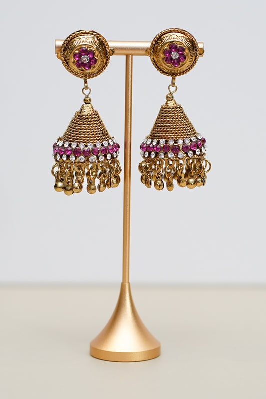 Gold with Purple & Silver Stone Jimikki