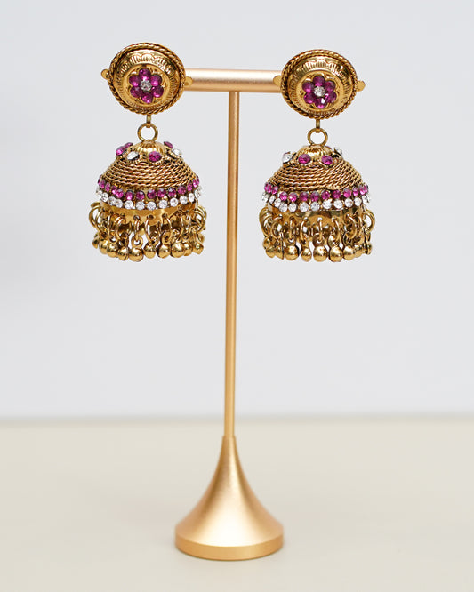 Gold with Purple & Silver Stone Jimikki