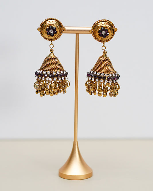 Gold with Black & Silver Stone Jimikki