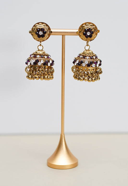 Gold with Black & Silver Stone Jimikki