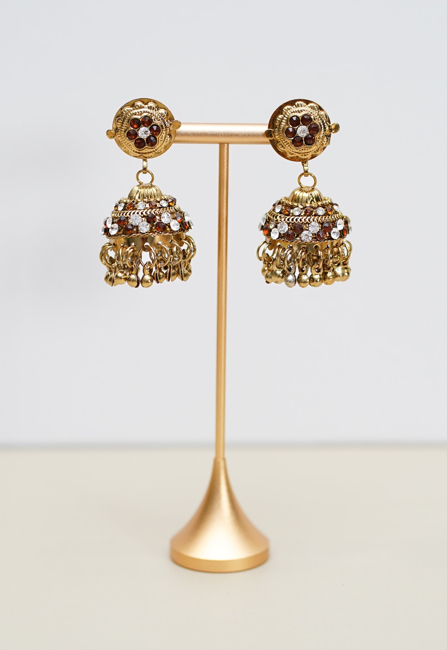 Gold with Marron & Silver Stone Jimikki
