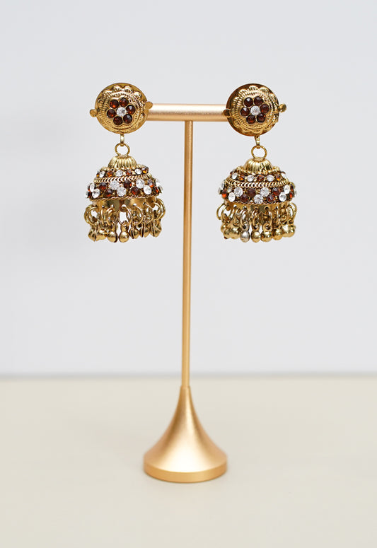 Gold with Marron & Silver Stone Jimikki