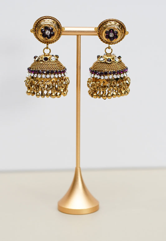 Gold with Marron & White Stone Jimikki