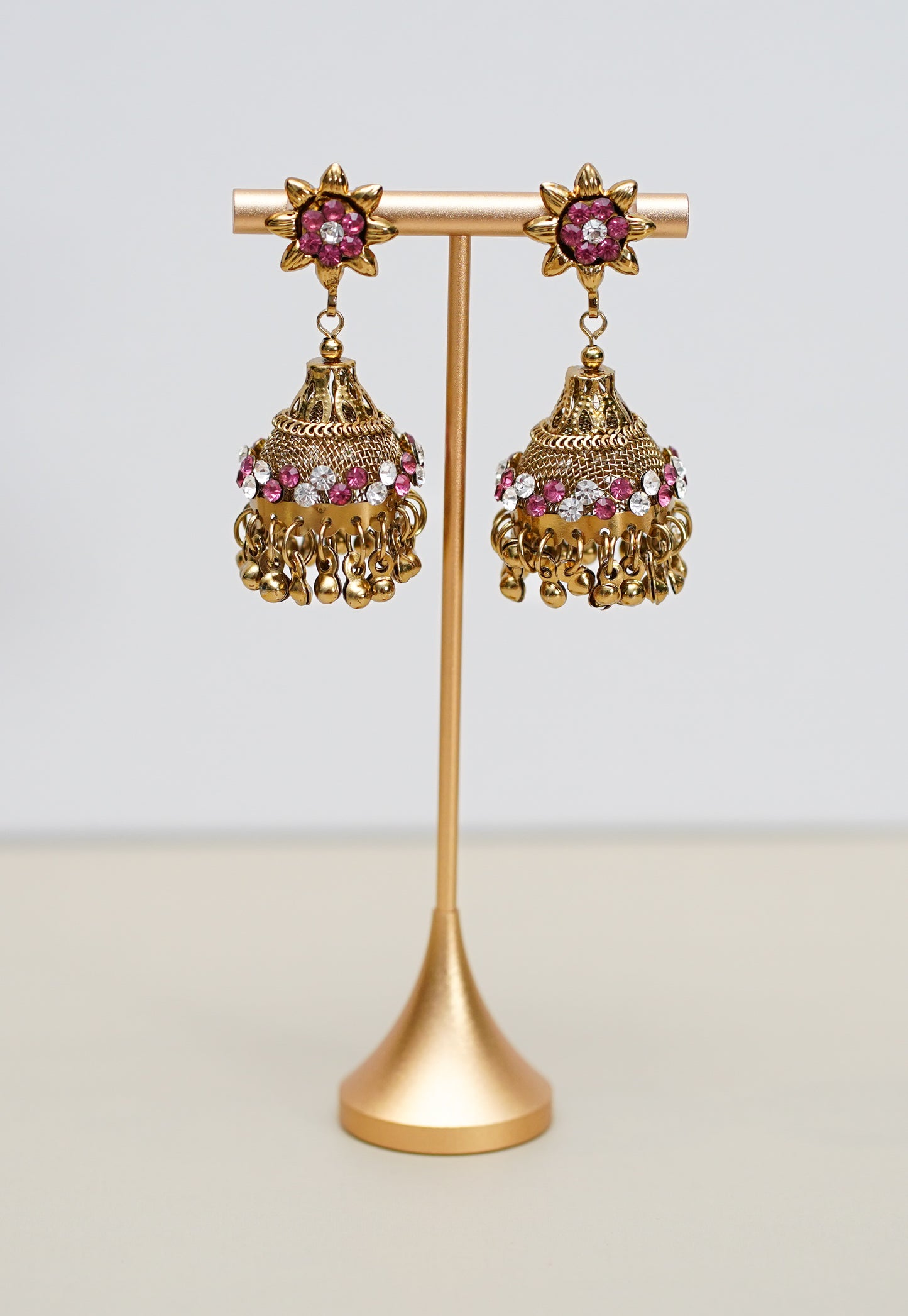 Gold with Pink & White Stone Jimikki