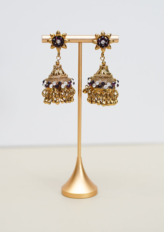 Gold with Black & White Stone Jimikki