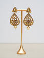 Gold Stone with Pearl Earrings
