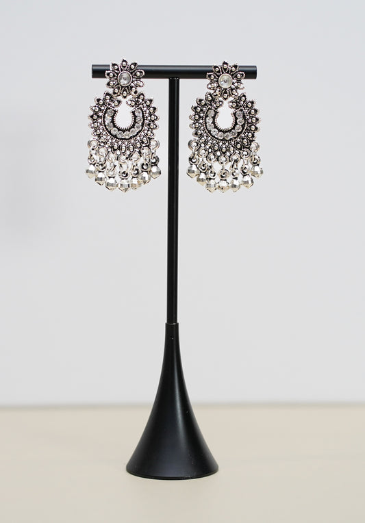 Silver & Black Earrings