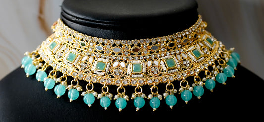 Blue & Gold Choker Set