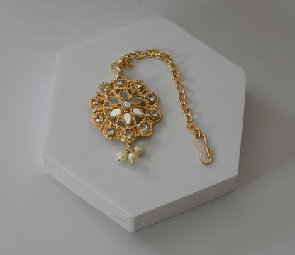 Gold & Off White Choker Set