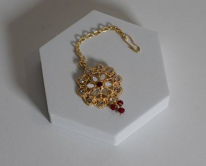 Gold & Red Choker Set