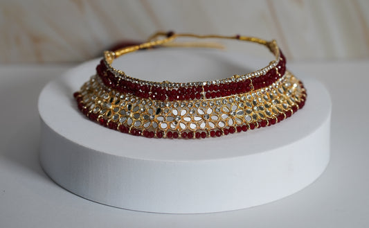 Gold & Red Choker Set
