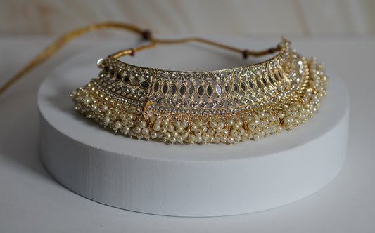 Gold & Off White Choker Set