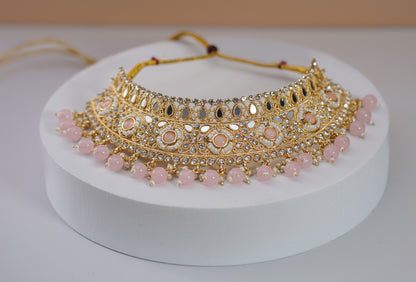 Gold & Pink Choker Set