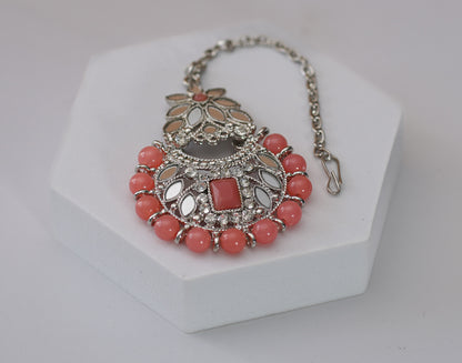 Silver & Pink Choker Set