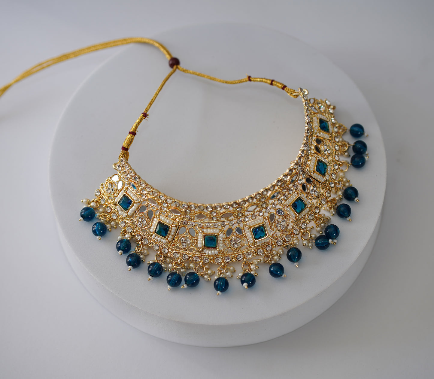 Gold & Blue Choker Set