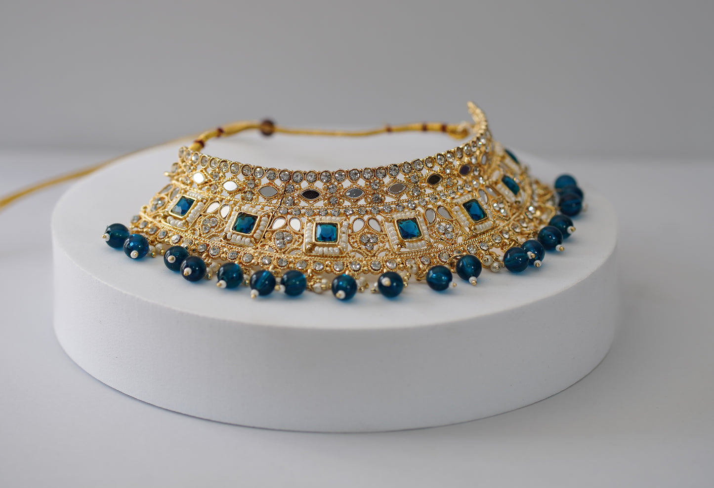Gold & Blue Choker Set