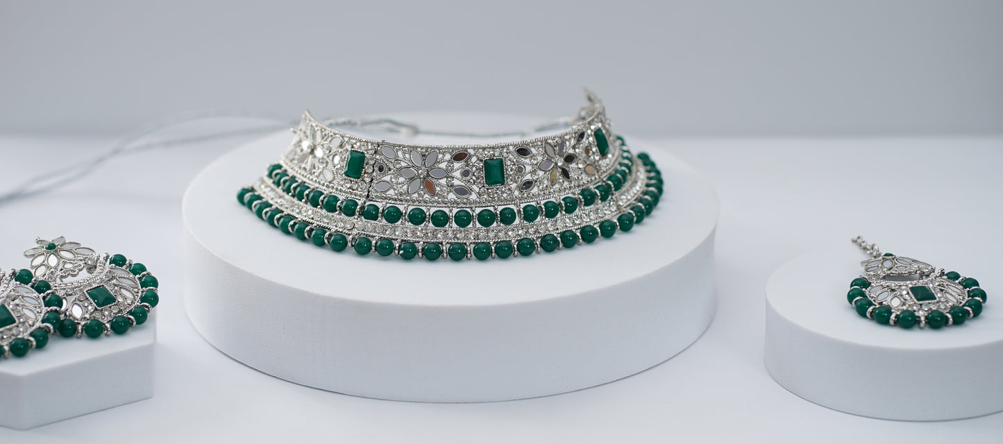 Silver & Dark Choker Set