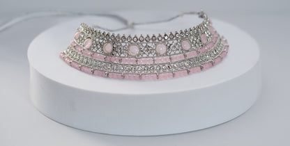 Silver & Rose Choker Set