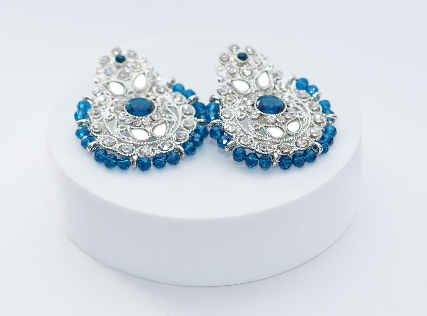 Silver & Dark Blue Choker Set