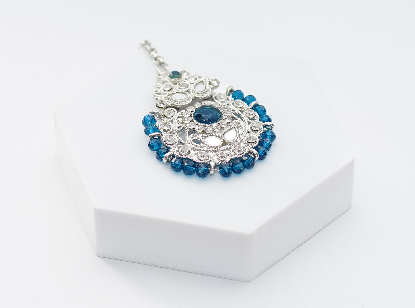 Silver & Dark Blue Choker Set