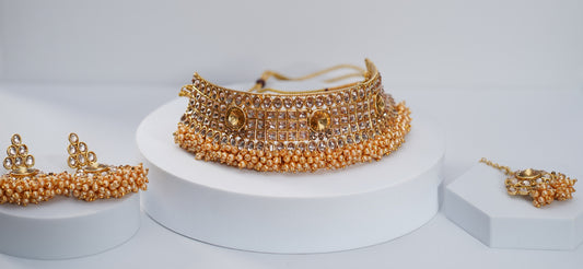 Gold & Peach Choker Set