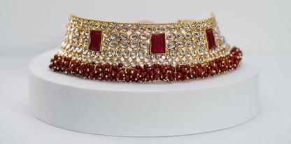 Gold & Wine Choker Set