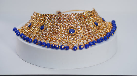 Gold & Midnight Blue Choker Set