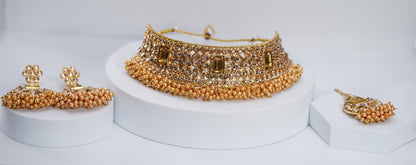 Gold & Persian Orange Choker Set