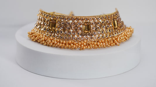 Gold & Persian Orange Choker Set
