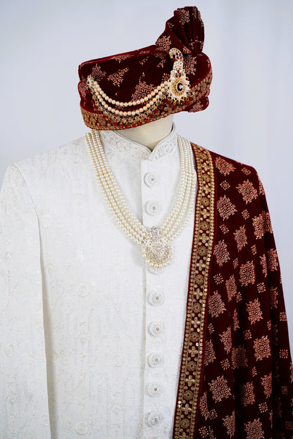 White Sherwani