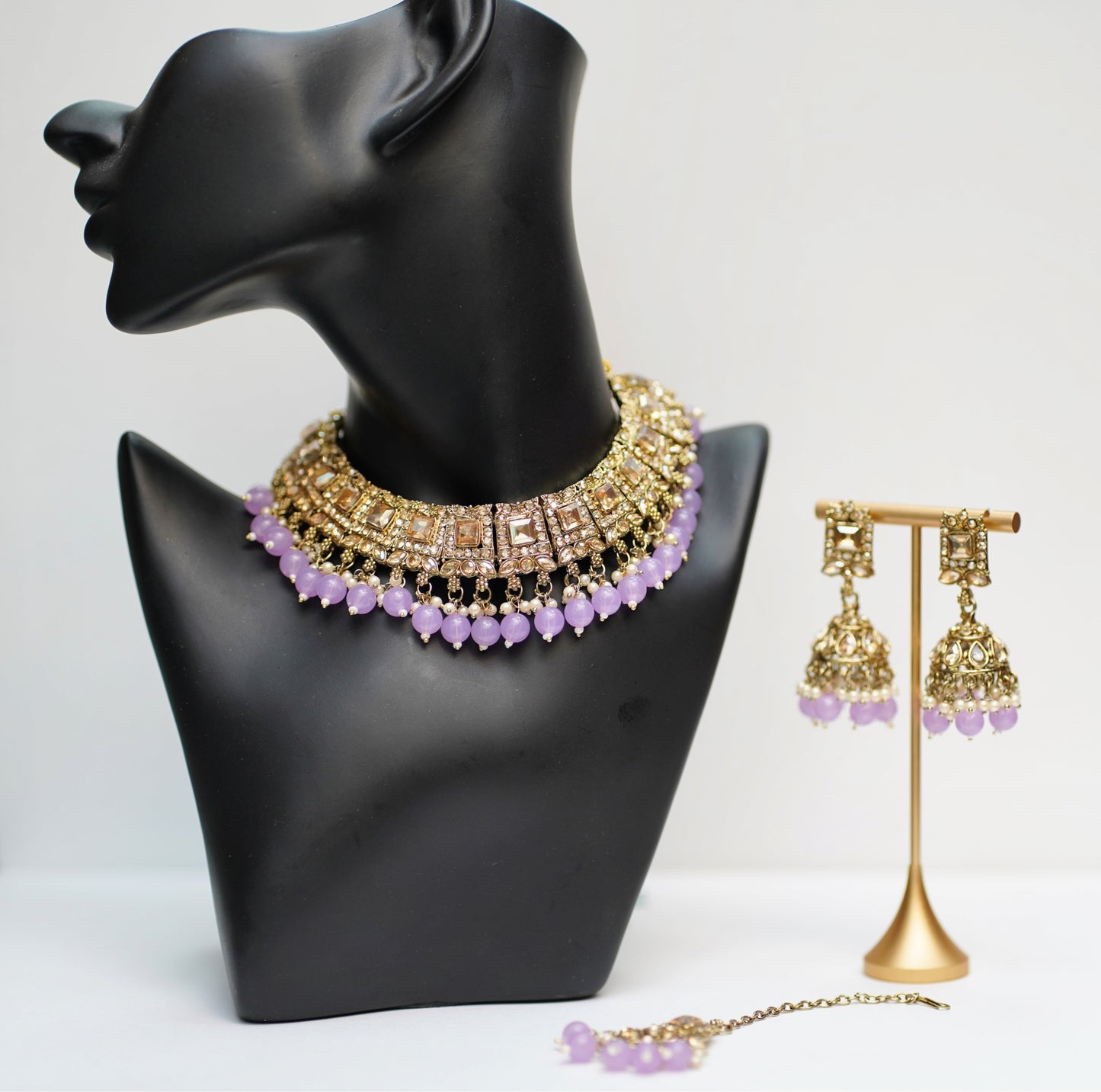 Gold & Purple Necklace Set