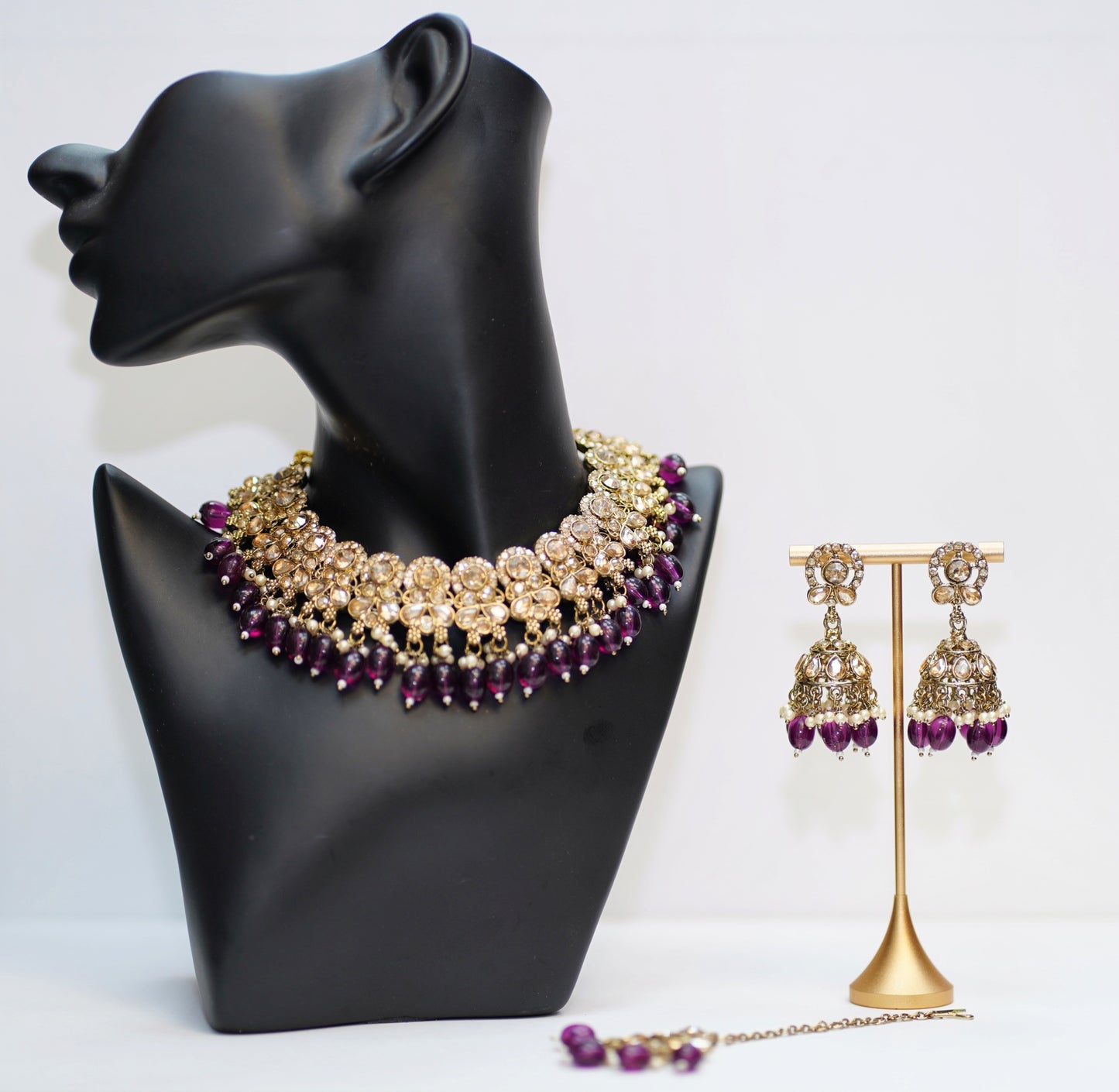 Gold & Purple Necklace Set