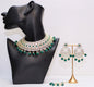 Silver & Green Necklace Set