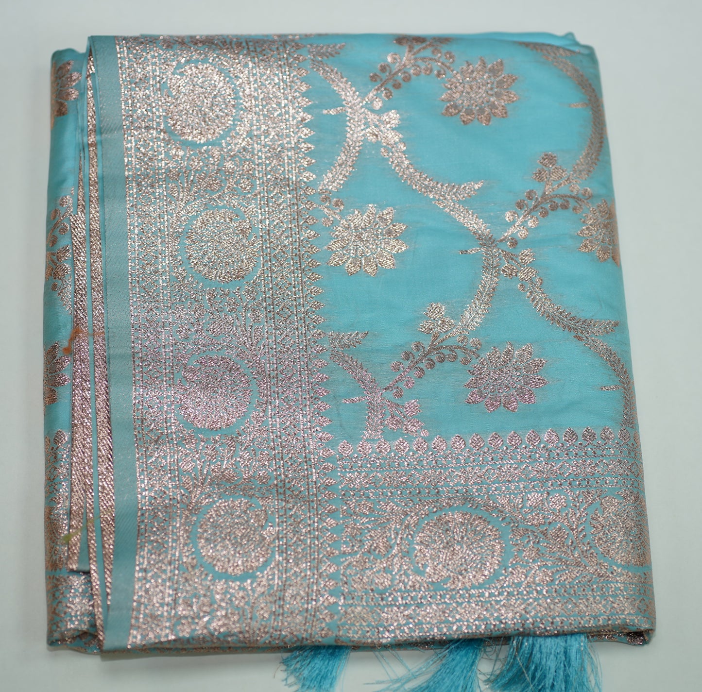 Moonstoneblue & Silver Saree