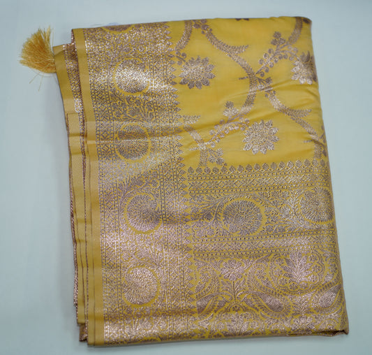 Yellow & Silver Saree