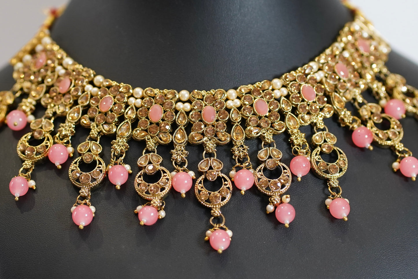 Pink & Gold Necklace Set